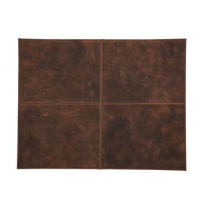 Zestaw 4 jasnobrązowych skórzanych mat stołowych Furnhouse Dubai, 45x35 cm