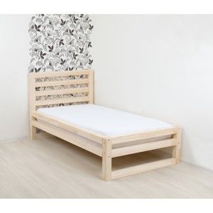 Drewniane łóżko 1-osobowe Benlemi DeLuxe Natura, 190x120 cm
