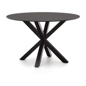 Czarny okrągły stół ze szklanym blatem ø 120 cm Argo – Kave Home
