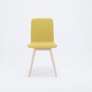 Żółte krzesło dębowe Gazzda Ena
