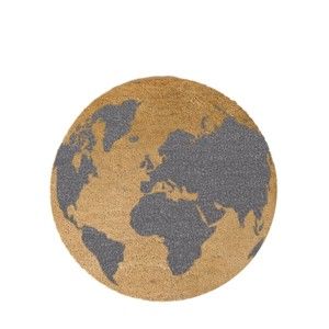 Okrągła wycieraczka Artsy Doormats Grey Globe, ⌀ 70 cm