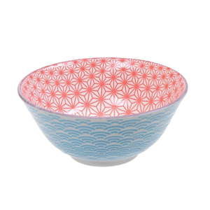 Niebiesko-czerwona porcelanowa miska Tokyo Design Studio Star, ⌀ 15,2 cm