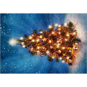 Dywan Vitaus Christmas Period Blue Sky Lit Up Tree, 50x80 cm