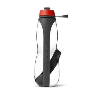 Szaro-czerwona butelka sportowa filtrująca z aktywnym węglem Balck + Blum Eau Good Duo, 700 ml