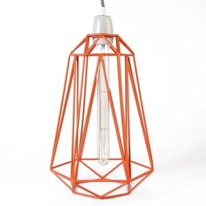 Pomarańczowa lampa wisząca z szarym kablem Filament Style Diamond #5
