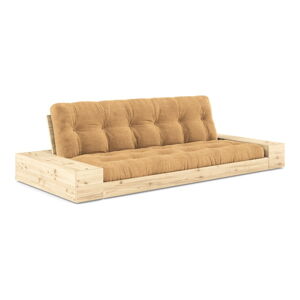 Jasnobrązowa sztruksowa rozkładana sofa 244 cm Base – Karup Design