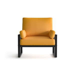 Żółty fotel ogrodowy z podłokietnikami Marie Claire Home Angie
