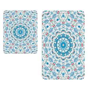 Biało-niebieskie dywaniki łazienkowe zestaw 2 szt.  – Oyo Concept