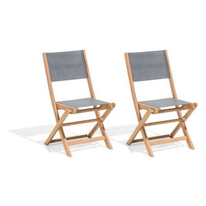 Zestaw 2 składanych krzeseł ogrodowych z drewna akacjowego Monobeli Bibione