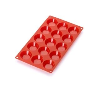 Czerwona silikonowa forma na 15 małych deserów Lékué