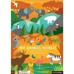 Plansza z naklejkami z papieru z odzysku Petit collage Animal World