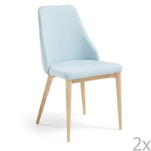 Zestaw 2 jasnoniebieskich krzeseł do jadalni La Forma Roxie