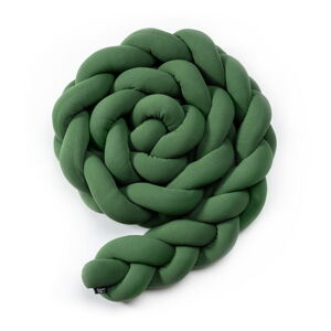 Zielony bawełniany pleciony ochraniacz do łóżeczka ESECO, dł. 220 cm