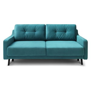 Turkusowoniebieska rozkładana sofa 3-osobowa Bobochic Paris Torp