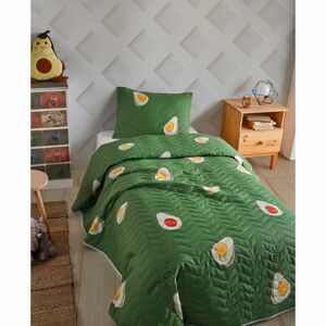 Dziecięca narzuta z poszewką na poduszkę Eponj Home Avocado, 160x220 cm