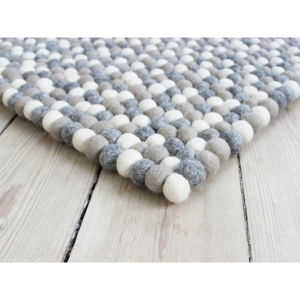 Jasnoszary wełniany dywan kulkowy Wooldot Ball Rugs, 120x180 cm