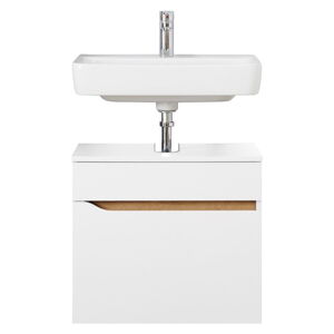 Biała niska/wisząca szafka bez umywalki 60x53 cm Set 857 – Pelipal