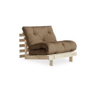 Fotel rozkładany z brązowym Karup Design Roots Raw/Mocca