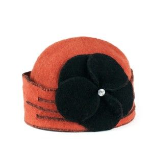 Pomarańczowa wełniana czapka damska Art of Polo Gina