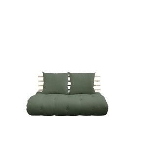 Sofa rozkładana z zielonym obiciem Karup Shin Sano Natural