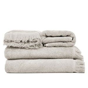 Zestaw 2 jasnoszarych ręczników kąpielowych i 2 ręczników Casa Di Bassi