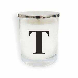 Biało-czarna świeczka North Carolina Scandinavian Home Decors Monogram Glass Candle T