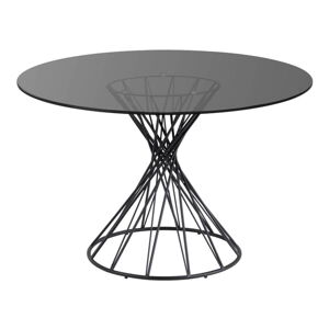 Czarny okrągły stół ze szklanym blatem ø 120 cm Niut – Kave Home