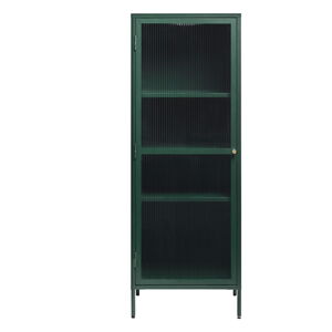 Zielona metalowa witryna Unique Furniture Bronco, wys. 160 cm