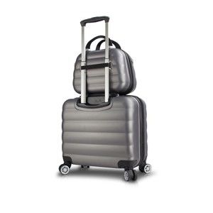 Zestaw szarej walizki na kółkach z USB i walizki podręcznej My Valice RESSNO MU & Pilot