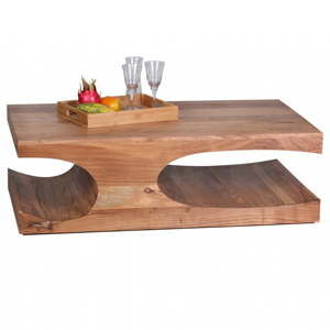 Jasnobrązowy stolik z litego drewna sheesham Skyport BOHA
