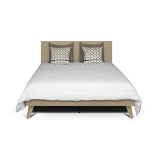 Jasnobrązowe łóżko z nogami z litego drewna TemaHome Mara, 160x200 cm