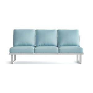 Jasnoniebieska 3-osobowa sofa ogrodowa z białą lamówką Marie Claire Home Angie