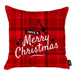 Czerwona poszewka na poduszkę ze świątecznym motywem Apolena Honey Have a Merry Christmas, 45x45 cm