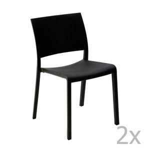 Zestaw 2 czarnych krzeseł ogrodowych Resol Fiona