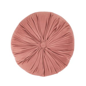 Różowa aksamitna poduszka dekoracyjna Tiseco Home Studio Velvet, ø 38 cm