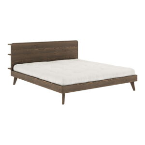 Brązowe łóżko podwójne z siatką 180x200 cm Retreat - Karup Design