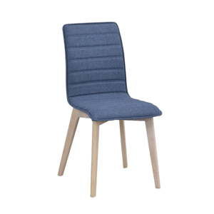 Niebieskie krzesło do jadalni z jasnobrązowymi nogami Rowico Grace