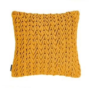 Żółta poduszka ZicZac Waves, 45x45 cm