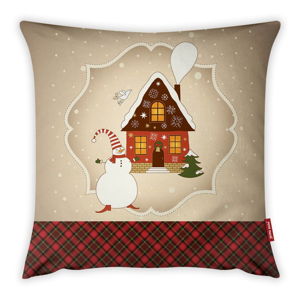 Poszewka na poduszkę Vitaus Christmas Period Snowman And House, 43x43 cm