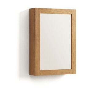Wisząca szafka łazienkowa z litego drewna tekowego z lustrem 50x70 cm Plubia – Kave Home