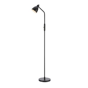 Lampa stojąca w kolorze matowej czerni z metalowym kloszem (wysokość 143 cm) Story – Markslöjd