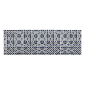 Biały/niebieski plastikowy dywanik łazienkowy 65x200 cm Murcia – Wenko