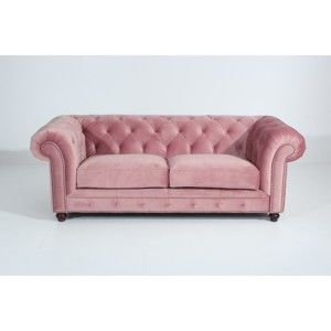 Różowa sofa trzyosobowa Max Winzer Orleans Velvet