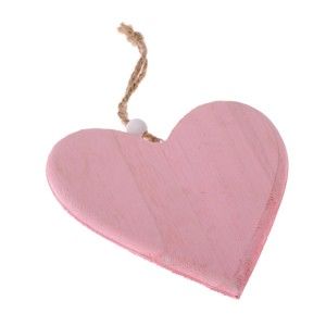 Różowa drewniana zawieszka dekoracyjna Dakls So Cute Heart