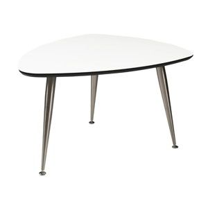 Biały stolik z nogami w srebrnej barwie Folke Strike, 47x70x90 cm