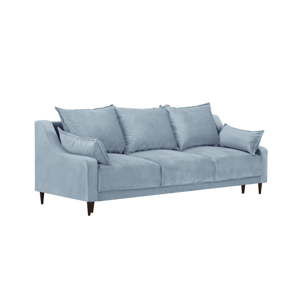 Jasnoniebieska sofa rozkładana z miejscem do przechowywania Mazzini Sofas Freesia, 215 cm