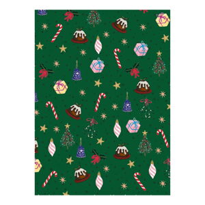 5 arkuszy zielonego papieru pakowego eleanor stuart Christmas Fun, 50 x 70 cm