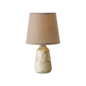 Beżowa ceramiczna lampa stołowa z tekstylnym kloszem (wys. 28 cm) – Casa Selección