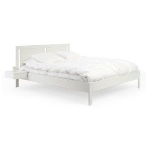 Białe łóżko wykonane ręcznie z litej brzozy Kiteen Koli, 180x200 cm
