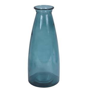 Niebieski wazon ze szkła z recyklingu Ego Dekor Florero, wys. 40 cm